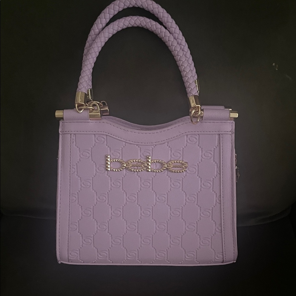 Bebe Lavender Satchel with Gold Accents